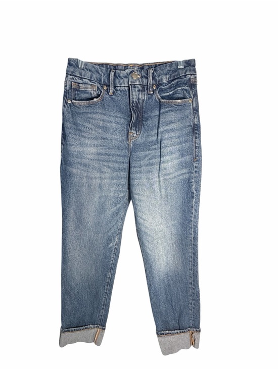 Good American Denim - Good American Weekender Cuffed Med Wash Relaxed Jeans Sz 2/26
